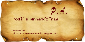 Poós Annamária névjegykártya