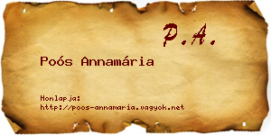 Poós Annamária névjegykártya